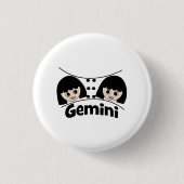 Gemini Birthday Zodiac Sign Twins Girls Button (Vorderseite)
