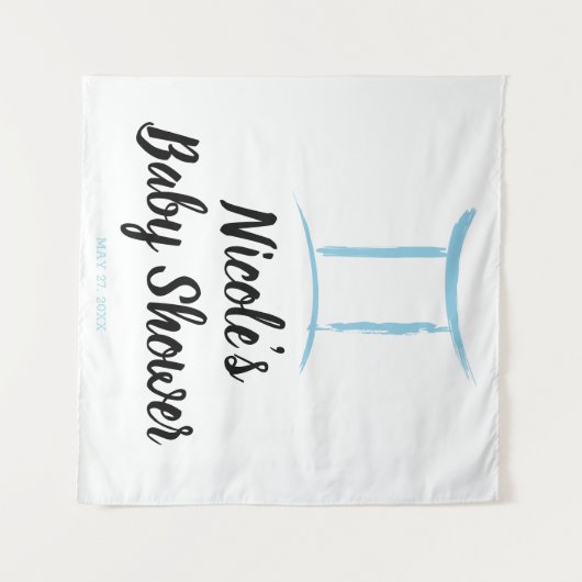 Gemini Blue Astrologie Zodiac Signature Party Hint Wandteppich (Vorderseite (Horizontal))