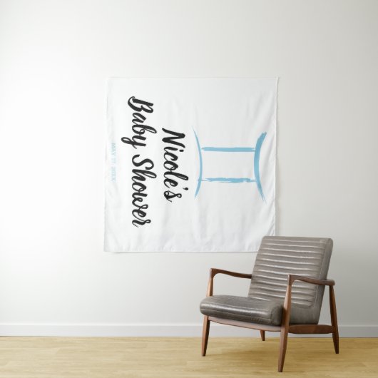 Gemini Blue Astrologie Zodiac Signature Party Hint Wandteppich (Beispiel (Horizontal))