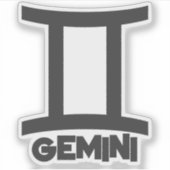 Gemini Bold Zodiac Sign Horoskop Benutzerdefiniert Aufkleber (Vorderseite)