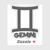 Gemini Bold Zodiac Sign Horoskop Benutzerdefiniert Aufkleber (Blatt)