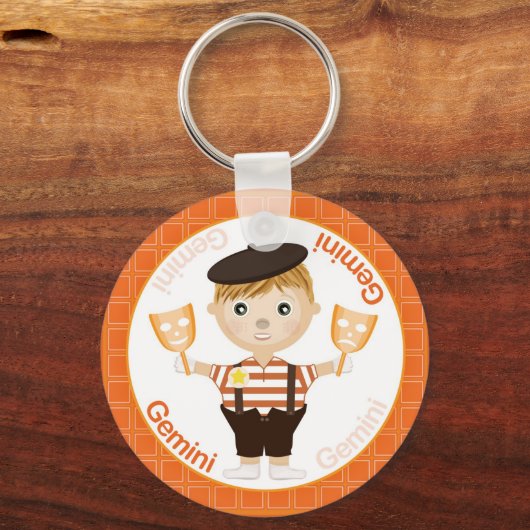 Gemini Boy Character Schlüsselanhänger (Vorderseite)