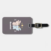Gemini Bunnies Cuddles - Zodiac Harmony Gepäckanhänger (Vorderseite horizontal)