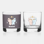 Gemini Bunnies Cuddles - Zodiac Harmony Whiskyglas (Rückseite)