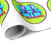 Gemini Cartoon Zodiac Astrologie Design Geschenkpapier (Rolleneckpunkt)