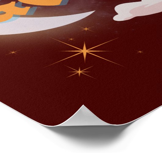 Gemini Celestial Moon Cloud Stars Astrologie Kunst Poster (Ecke)