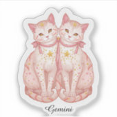 Gemini Celestial Zodiac Aufkleber - Zwillingskatze (Vorderseite)
