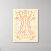 Gemini Celestial Zodiac Pastel Dreams Mauer Leinwanddruck (Vorderseite)