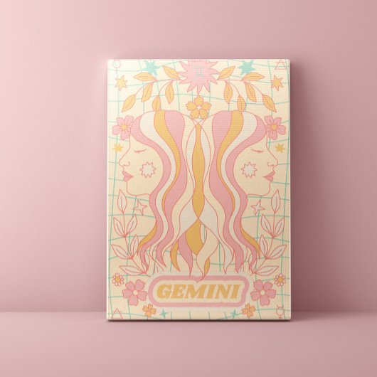 Gemini Celestial Zodiac Pastel Dreams Mauer Leinwanddruck