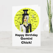 Gemini Chick Birthday Card Karte (Vorderseite)