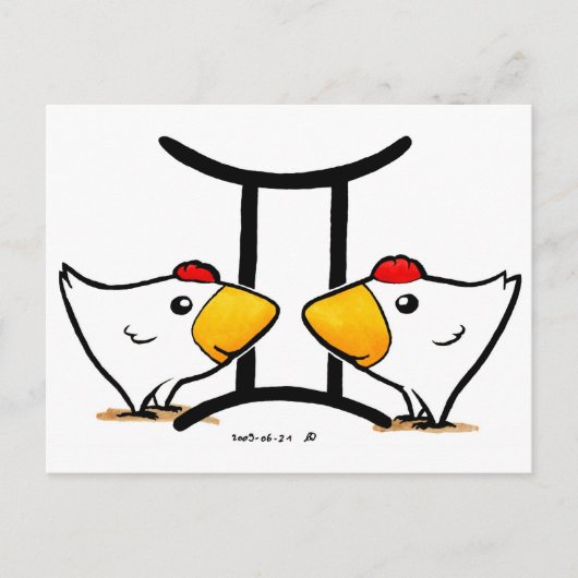Gemini Chickens Postkarte (Vorderseite)