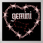 Gemini Constellation Gothic Dark Celestial Art Poster (Vorne)