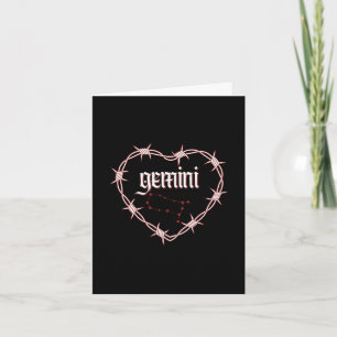 Gemini Constellation Gothic Edgy Birthday Karte