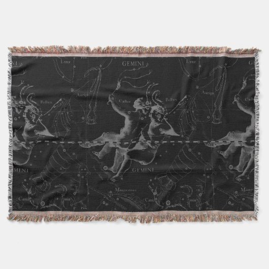 Gemini Constellation Hevelius 1690 auf Schwarz Decke (Vorderseite)