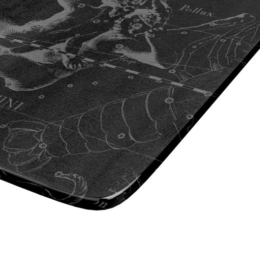 Gemini Constellation Hevelius 1690 auf Schwarz Schneidebrett (Ecke)