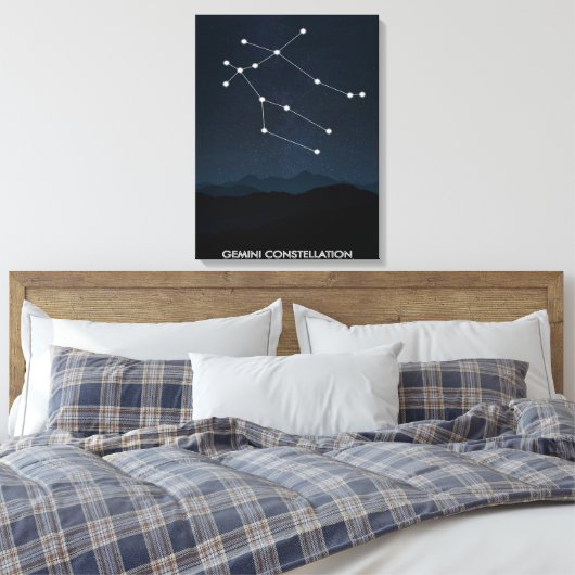 Gemini Constellation Leinwand | Schöne Zimmerdekor (Insitu (Schlafzimmer))