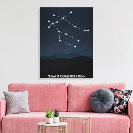 Gemini Constellation Leinwand | Schöne Zimmerdekor (Insitu (Wohnzimmer))