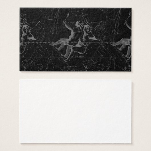Gemini Constellation Map Gravur von Hevelius (Vorne & Hinten)