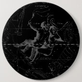 Gemini Constellation Map Gravur von Hevelius Button (Vorderseite)