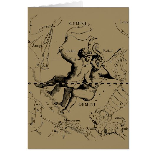 Gemini Constellation Map Hevelius circa 1690 (Vorne)