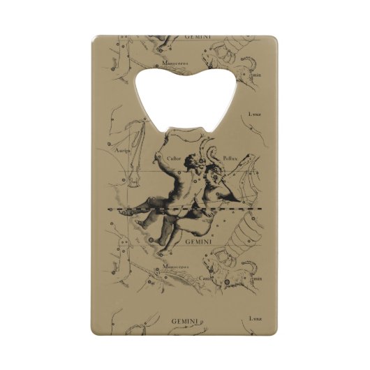Gemini Constellation Map Hevelius circa 1690 Geldbeutel Flaschenöffner (Rückseite)