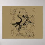 Gemini Constellation Map Hevelius circa 1690 Poster (Vorne)