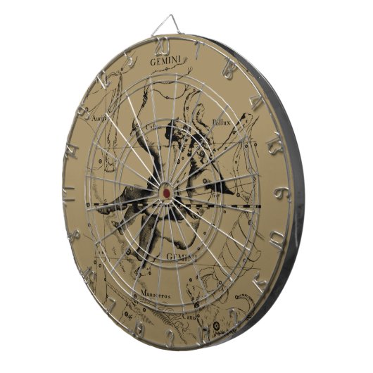 Gemini Constellation Zodiac Hevelius 1690 Dartscheibe (Vorderseite rechts)