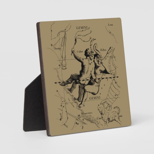 Gemini Constellation Zodiac Hevelius 1690 Fotoplatte (Vorderseite)