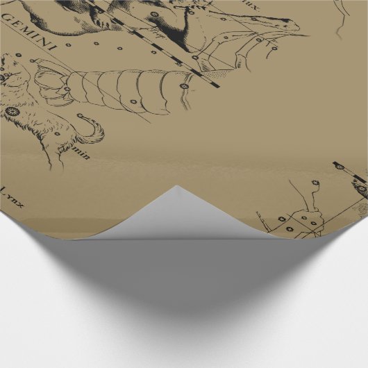 Gemini Constellation Zodiac Hevelius 1690 Geschenkpapier (Ecke)