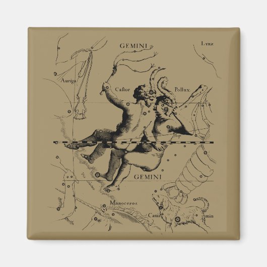 Gemini Constellation Zodiac Hevelius 1690 Magnet (Vorne)