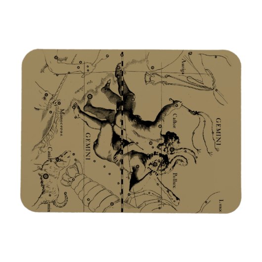 Gemini Constellation Zodiac Hevelius 1690 Magnet (Horizontal)