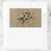 Gemini Constellation Zodiac Hevelius 1690 Rechteckiger Aufkleber (Tasche)