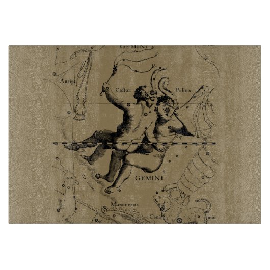 Gemini Constellation Zodiac Hevelius 1690 Schneidebrett (Vorderseite)