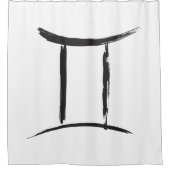 GEMINI, die Schwarz-weiße Luftastrologie der Twins Duschvorhang (Vorderseite)