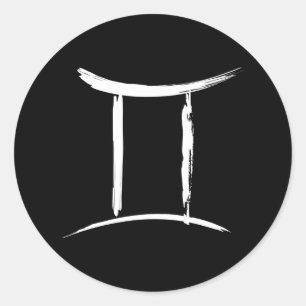 GEMINI Die Zodiac-Schilderastrologie Runder Aufkleber