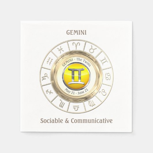 Gemini - Die Zodiaka-Zeichen Serviette (Vorderseite)
