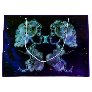 Gemini die Zwillinge zodiac Geschenktasche Große Geschenktüte
