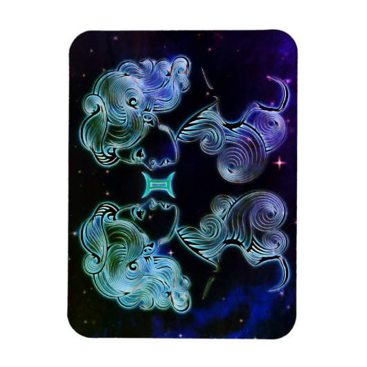 Gemini die Zwillinge zodiac Magnet (Vertikal)