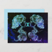 Gemini die Zwillinge zodiac Postkarte (Vorne/Hinten)