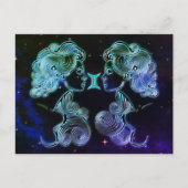 Gemini die Zwillinge zodiac Postkarte (Vorderseite)