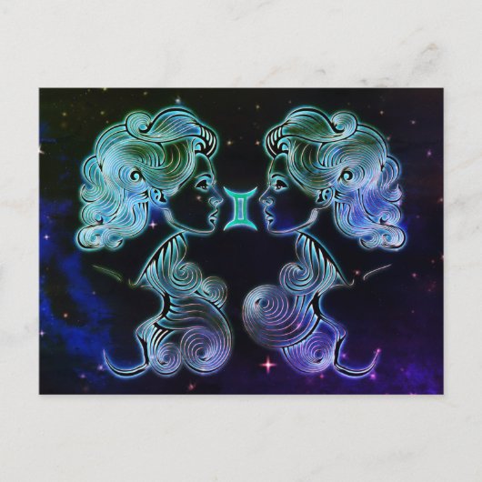 Gemini die Zwillinge zodiac Postkarte (Vorderseite)