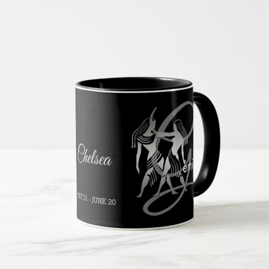 Gemini ♊ die Zwillinge - Zodiac-Zeichen Tasse (VorderseiteRechts)