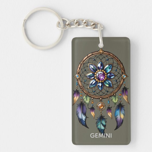 Gemini Dreamcatcher Schlüsselanhänger (Vorderseite)