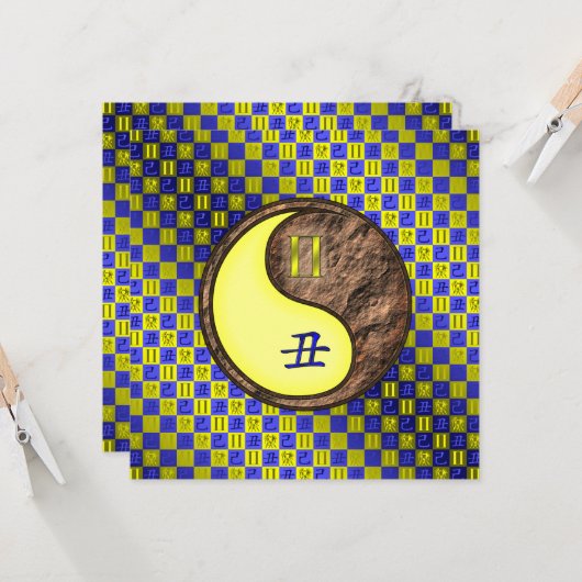 Gemini & Earth Ox Karte (Vorderseite/Rückseite Beispiel)