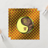 Gemini & Earth Tiger Flat Greeting Card Karte (Vorderseite/Rückseite Beispiel)