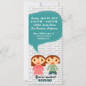 Gemini Einladung Geburtstagsparty (Rückseite)