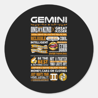 Gemini Fakten Zodiac-Zeichen Runder Aufkleber