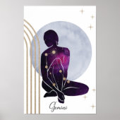Gemini Feminine Blue Lila Zodiac Design Poster (Vorne)