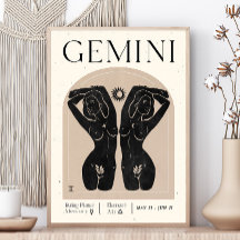 Gemini Feminine Zodiac Poster