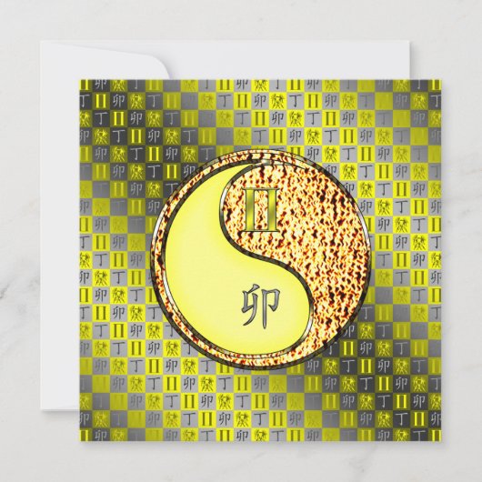 Gemini & Fire Rabbit Karte (Vorderseite)